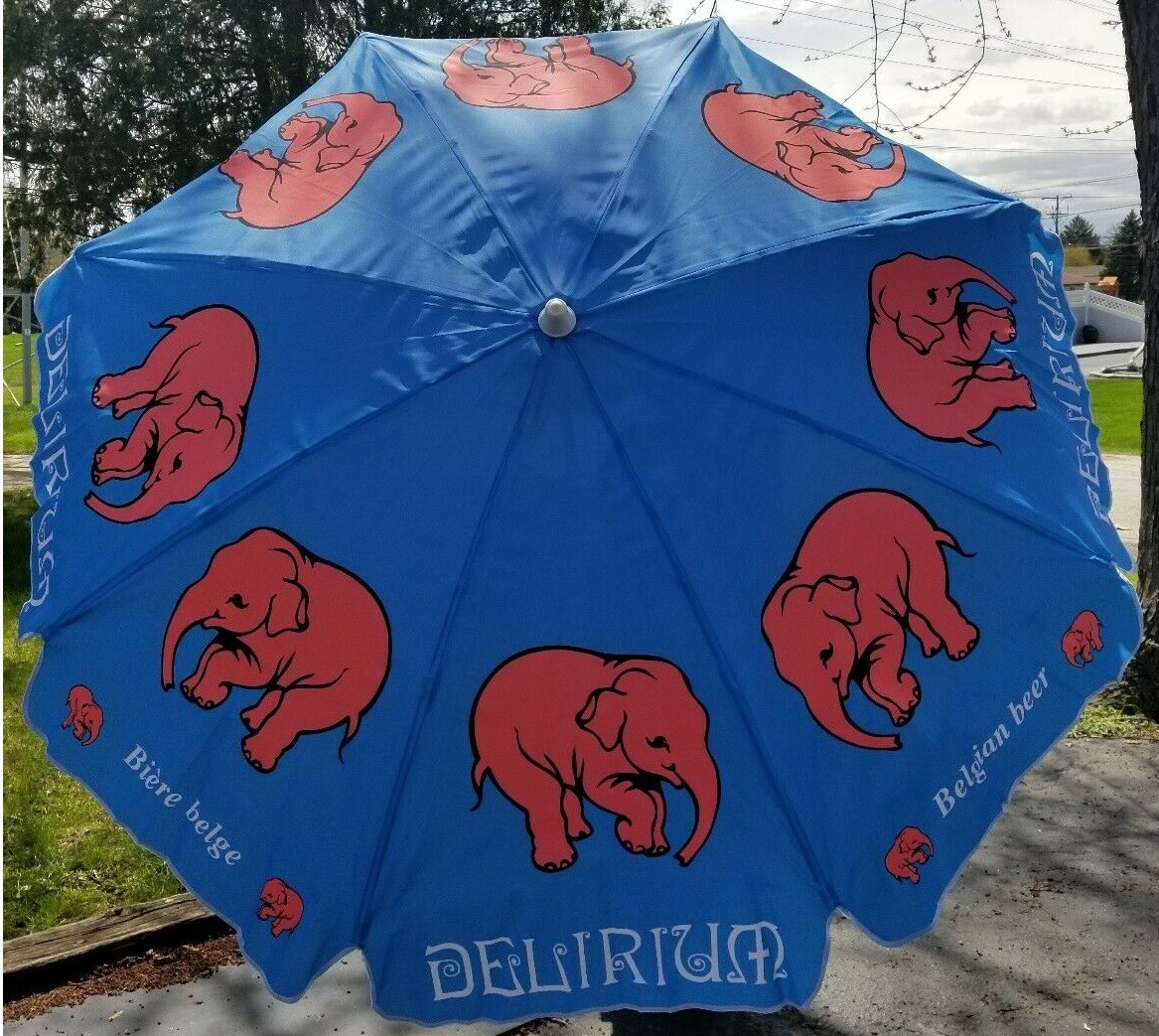 delirium tremens patio umbrella DELIRIUM TREMENS 9 foot BEER UMBRELLA MARKET PATIO STYLE HUGE NEW