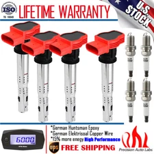 UF529 4X Ignition Bobina &4 Spark Plug For Audi TT A4 VW Golf Jetta GTI 2.0/2.0T