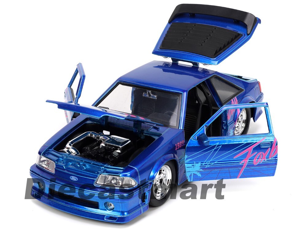 Jada 1:24 1989 Ford Mustang GT Blue Diecast Model Car I Love