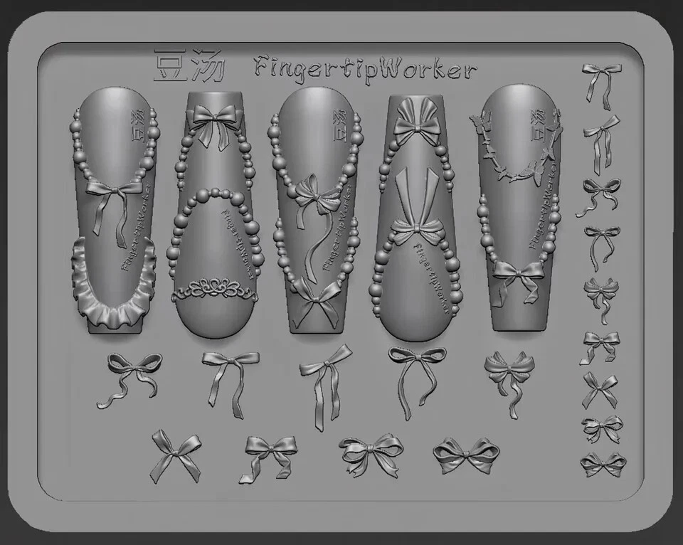 Molde de uñas acrílico 3D diseño de esqueleto de rosa serpiente para arte en uñas hágalo usted mismo 1 pieza Foto 2 de 4