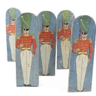Vintage 1910s Soldiers on Parade Toy Set Folk Art Wooden Cutouts J Pressman & Co