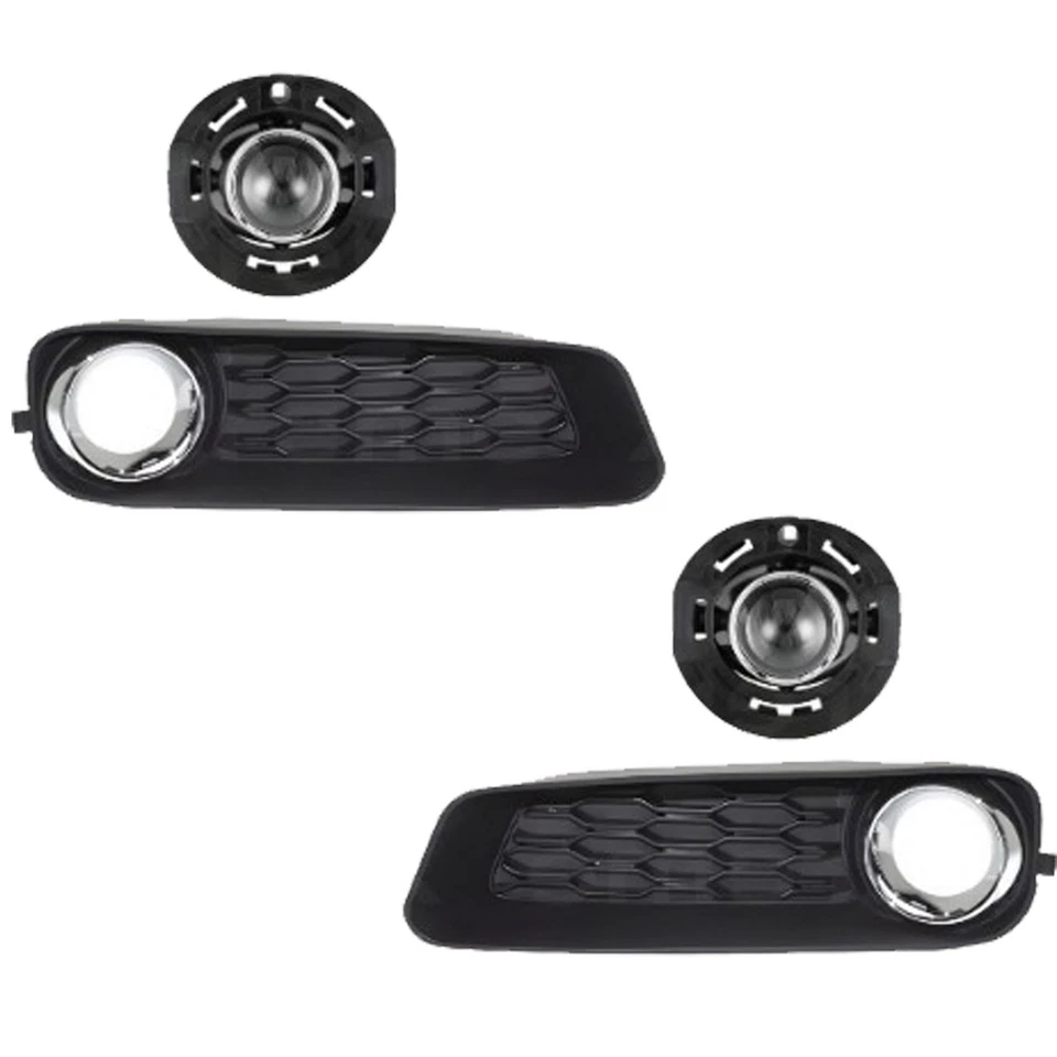 Front Bumper Cover Primed Plastic & Fog Lights Kit For 2011-2014 Dodge Avenger - Image 4 of 4