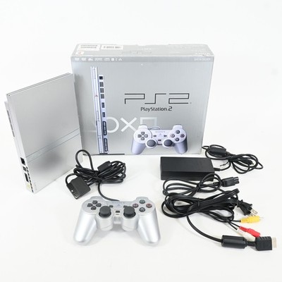 Sony PlayStation 2 PS2 Slim Satin Silver Console System SCPH-77000 SS NTSC-J
