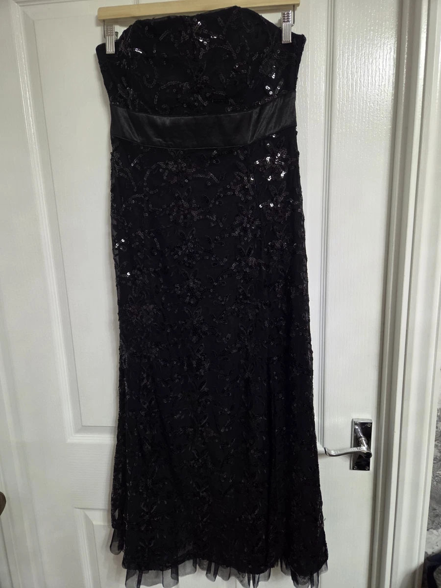 knee length dresses for ladies Ora Lace Bust Bodycon Maxi Dress Black