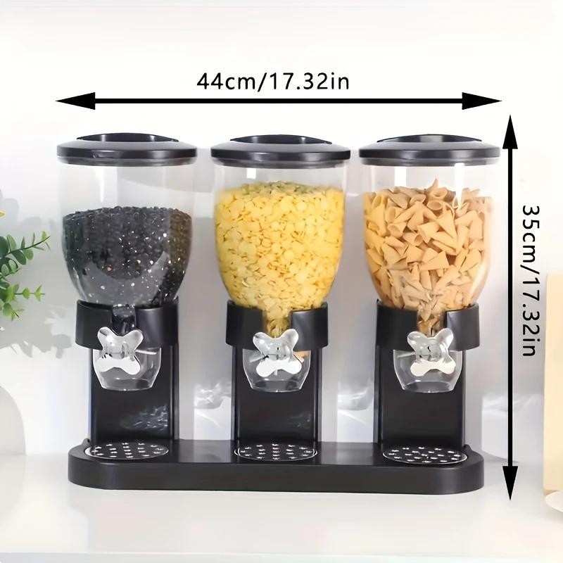 3-food dispenser, cereal storage container, countertop for candy, nuts, grain