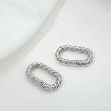 2PCS Rhodium Plated Push In Carabiner Lock Clasps Connector 12X20mm GJY19-Silver