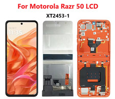 For Motorola Razr 50 Original Foldable Display Touch LCD Screen Digitizer Frame