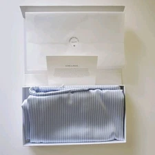 Dore & Rose Premium Mulberry Silk Pillowcase (Blue Striped) Standard Size NIB