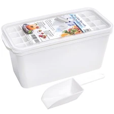 Ice Cube Bin Scoop Trays - Use It as a Portable Box in the Freezer, Shelves, ...