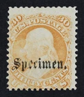 CKStamps: US Stamps Collection Scott#71S 30c Franklin Mint H OG Specimen
