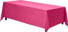 Rectangle Tablecloth - 70 x 120 Inch Fuchsia Table Cloth for 6 or 8 Foot Rectang