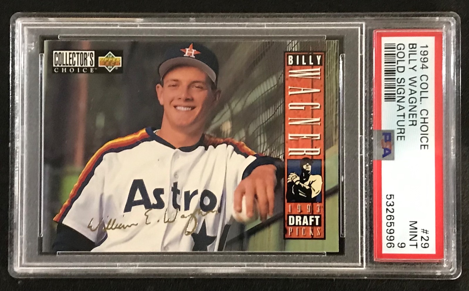 Billy Wagner Rookie 1994 Collector's Choice GOLD Signature #29 - PSA 9 MINT