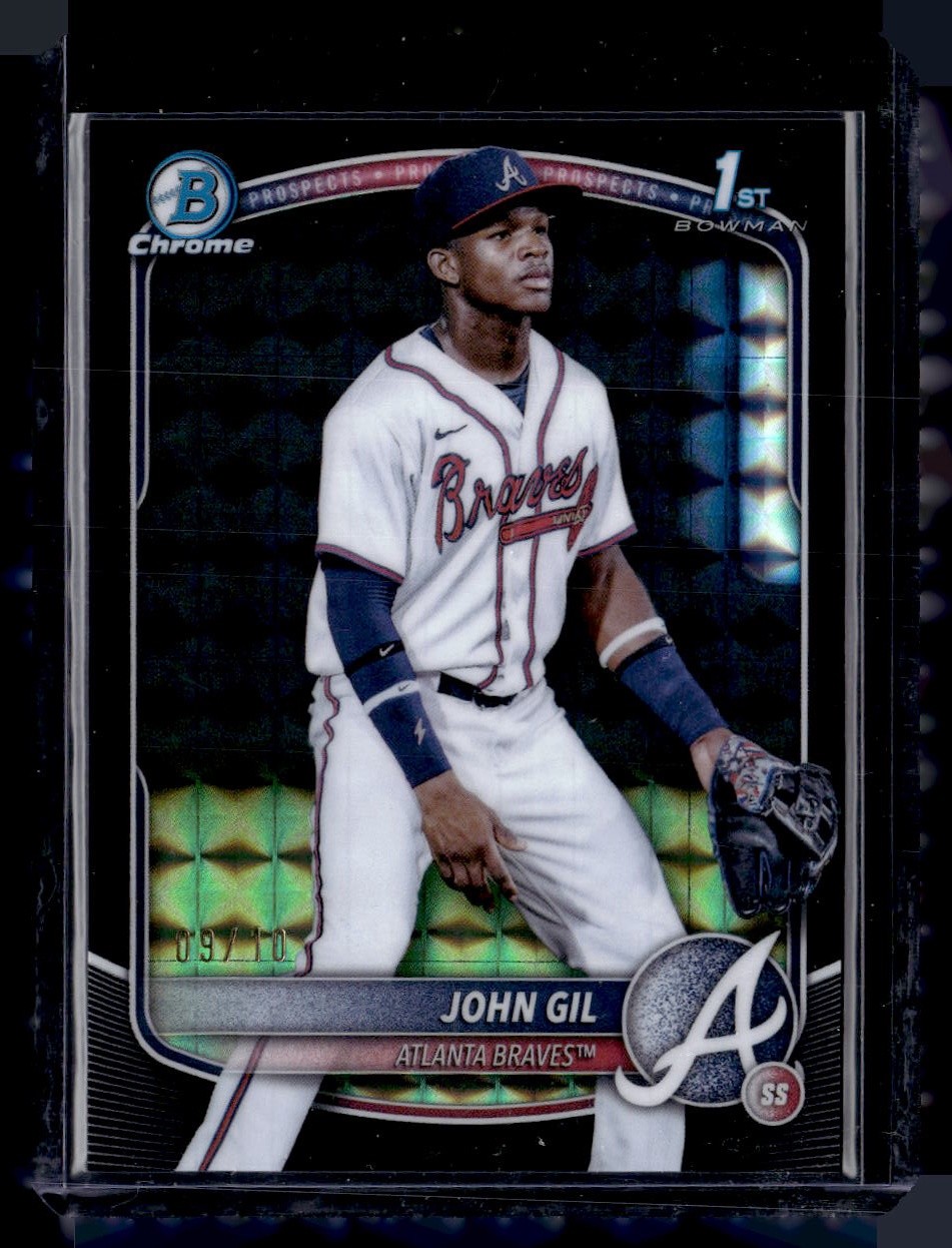 2025 Bowman Chrome #BCP-172 John Gil 1st Bowman Black Geometric /10