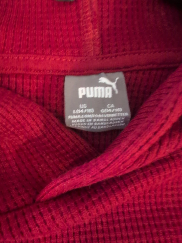 Sudadera con Capucha Puma Niños Rojo Manga Larga Bolsillos L, Nueva con Etiquetas Foto 4 de 4