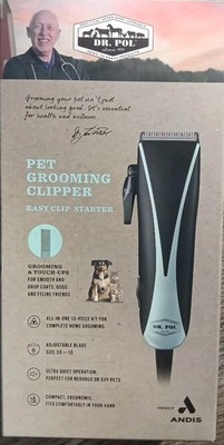 ANDIS DR. POL PET GROOMING CLIPPER EASY CLIP STARTER DOG 10-PIECE GROOMING KIT!!