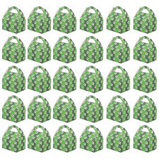 50pcs Goody Candy Boxes Cardboard Treat Boxes with Handles Football Pattern