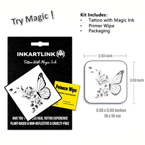 INKARTLINK Butterfly 8 Temporary Tattoos Realistic Waterproof image 2