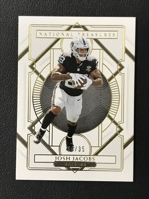 2020 Panini National Treasures #59 Josh Jacobs Gold /35 Las Vegas Raiders
