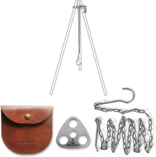 Stainless Steel Camping Gear and Equipment - Campfire Cooking Accessories Set - 