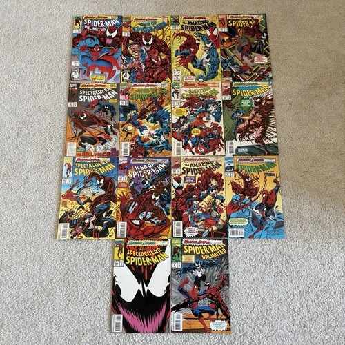 Marvel Comics Maximum Carnage #1-14 NM Amazing Spider-Man Complete Set Full Run