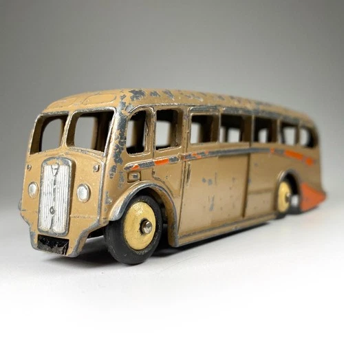 Vintage ~1954-60 DINKY Toys UK Fawn Orange #281 LUXURY COACH Bus Diecast Toy