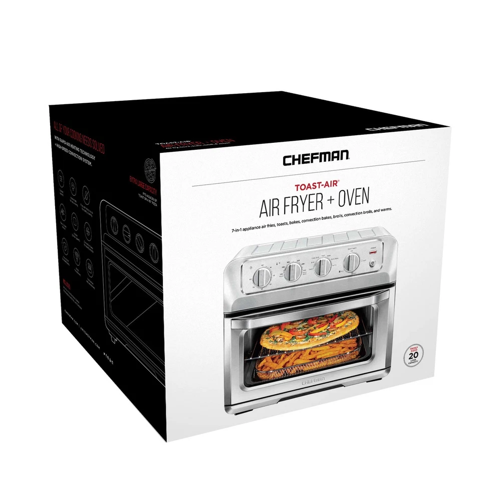 7-in-1 Air Fryer Toaster Oven Combo with Convection 20 QT Countertop