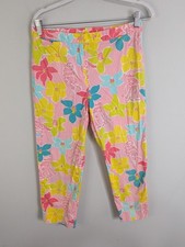 Lilly Pulitzer Pants Girls 8 Pink Floral Cotton Blend Casual