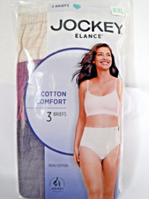 Jockey 3 Briefs Panties Cotton waistband 1486 Purple Oatmeal Boysenberry sz 8