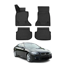 OMAC Floor Mats Liner for BMW 5 Series F10 F11 xDrive 2010-2013 TPE Black 4x