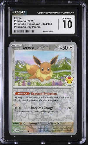 Pokémon TCG: 2025 Prismatic Evolutions #074/131 Eevee CGC 10