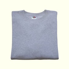 FRUIT OF THE LOOM VTG Y2K RETRO CREWNECK SWEATSHIRT ACTIVE BLANK CORE GRAY SZ L