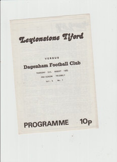 1982 83 Leytonstone Ilford v Dagenham Pre Season Friendly