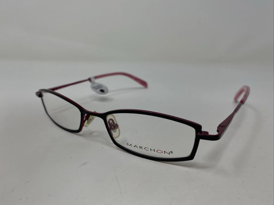 Marco de gafas de borde completo de metal negro/fucsia MARCHON M522 005 49-18-135 IM76 Foto 2 de 4