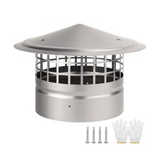 8 Inch Cone Top Chimney Cap with Screen,8" Round Roof Rain Chim... FAST USA SHIP