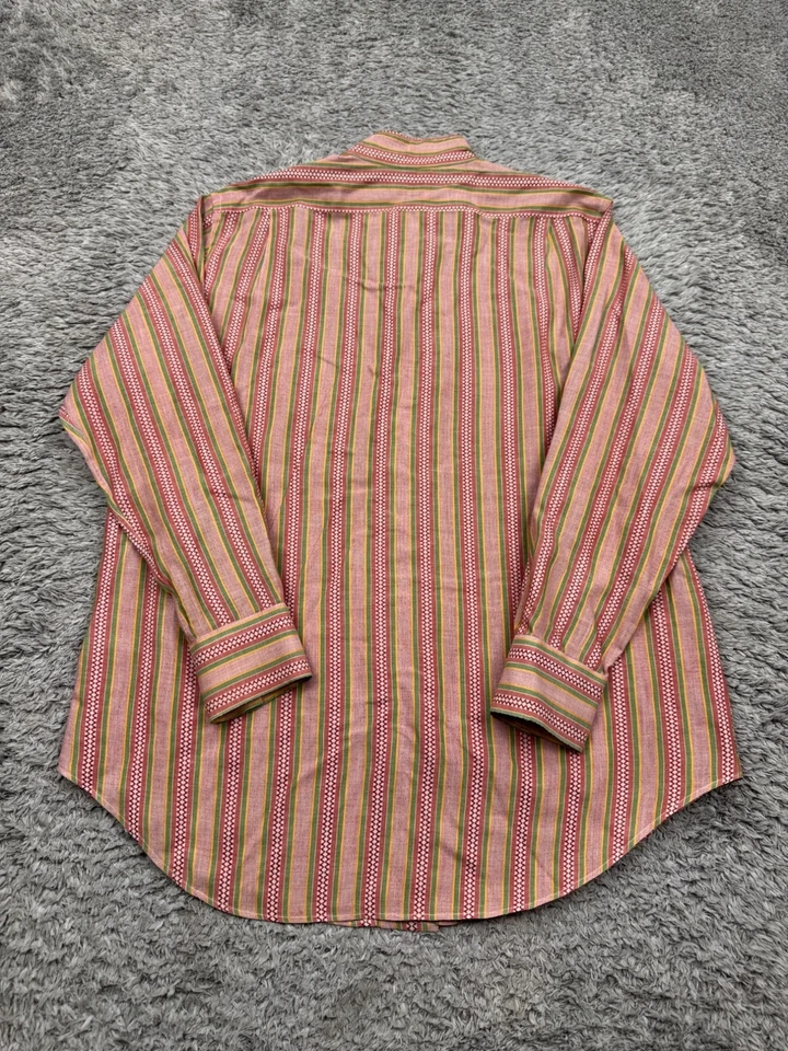 Camisa De Colección Gant Hombres 16.5-34 Pastel Isla Feria Rayas Western Banda Cuello Años 70 80 Foto 2 de 4