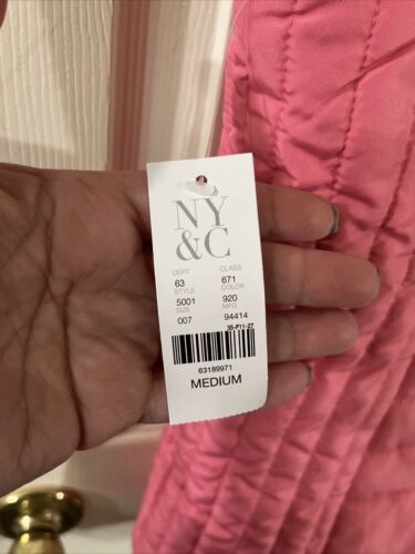 New York & Company Haute Pink Puffer Vest Womens Medium Full Zip NY&Co - Picture 4 of 5