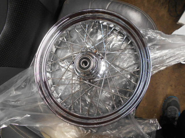 0203-0060 Rueda delantera 40 radios disco único/sin ABS cromo 16"x3,50" 00-06 flst Foto 2 de 3