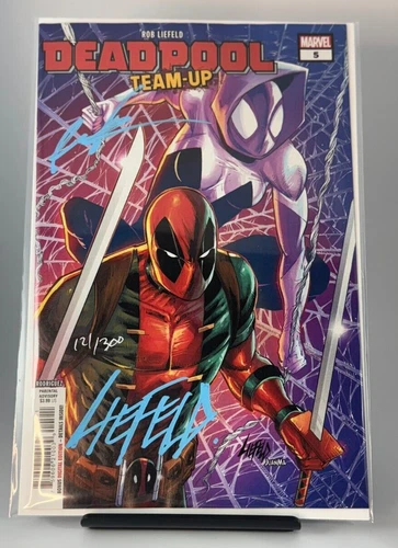 DEADPOOL TEAM-UP #5 Main Cover Signed by ROB LIEFELD #121/300 with Chisel & COA