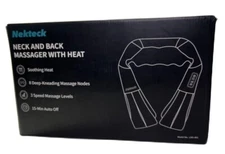 Nekteck Shiatsu Neck and Back Massager-Heat-Electric-Deep Tissue-Travel