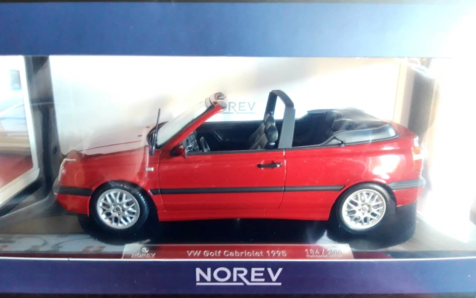 Norev VW Golf 3 Cabriolet 1995 dark red metallic 1/18 Limited 200 pcs. - Immagine 3 di 4