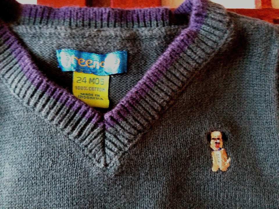 Suéter GREENDOG Verde Pull Over Sin Mangas Niños Ropa Talla 24 Meses Prenda Foto 2 de 4