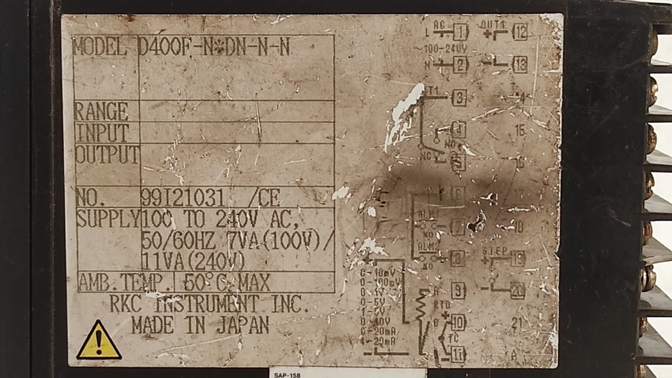 RKC rex-d400f-n*ndn-n-n / REX-D400F-N*NDN-N-N Temperature Controller - Image 4 of 4