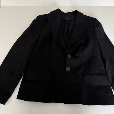 Escada Blazer New Wool Black Blazer Size 34 Stretch Business Jacket 1 button