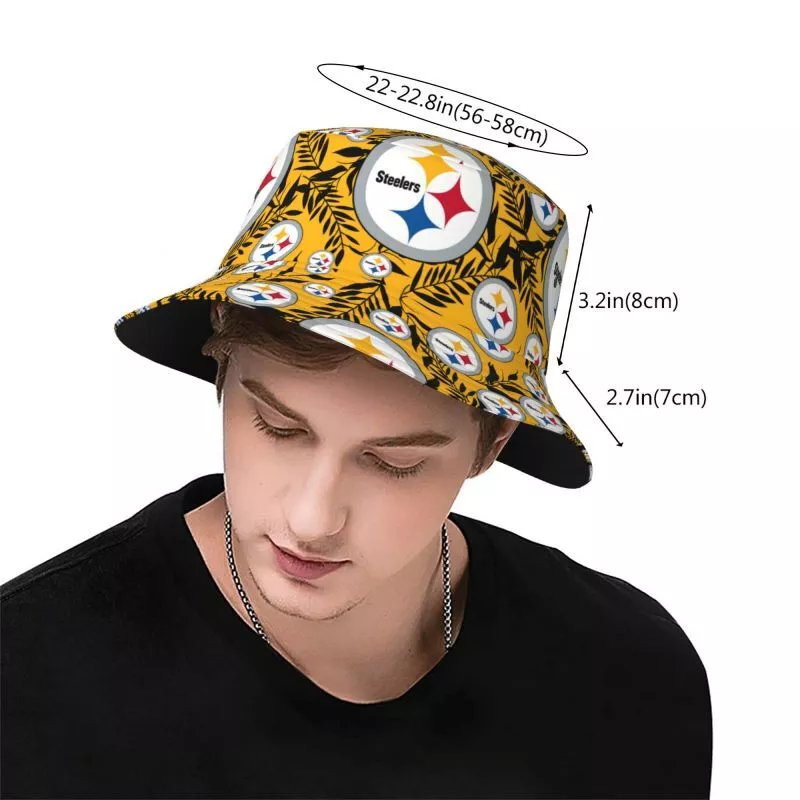 Pittsburgh Steelers Hawaiian Print Fisherman's Hat Bucket Hat Adult Sunshade