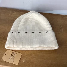 Frye And Co Beanie Hat  Cloud Dancer Cream Studded With Cuff NWT