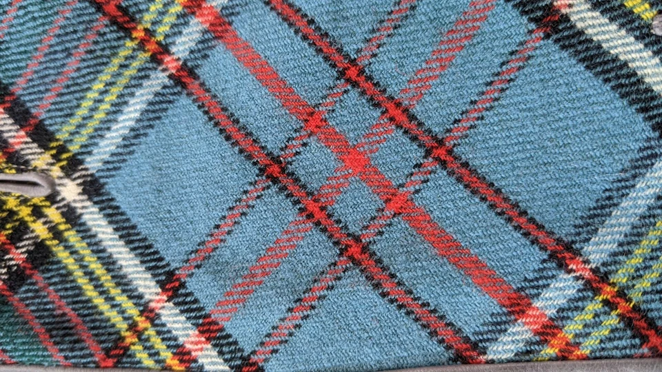 复古 Stuart 手套 50 年代格纹织物皮革手套 尺寸 XS 6 英国制造 — 第 3/4 张图片