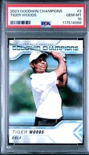 TIGER WOODS GEM MINT USA GOLF 2023 GOODWIN CHAMPIONS PSA 10