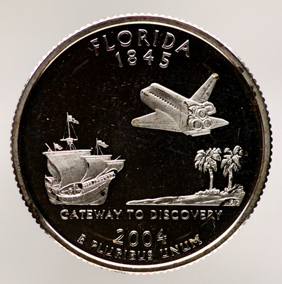 #ad 2004 S Florida State Quarter Gem Proof 90% Silver .1808 Troy oz sku:F008 $31.98