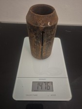 Große Spannhülse / Spannbuchse aus Stahl – geschlitzt – Innengewinde – alt