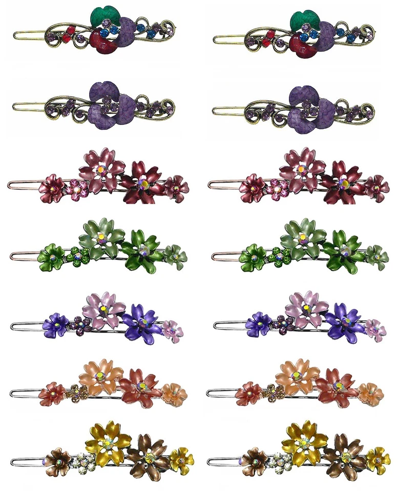 Set of 8 to Set of 16 Bella Snap Clip Thin Hair Barrettes Vibrant Colors P0140 - Image 2 of 4